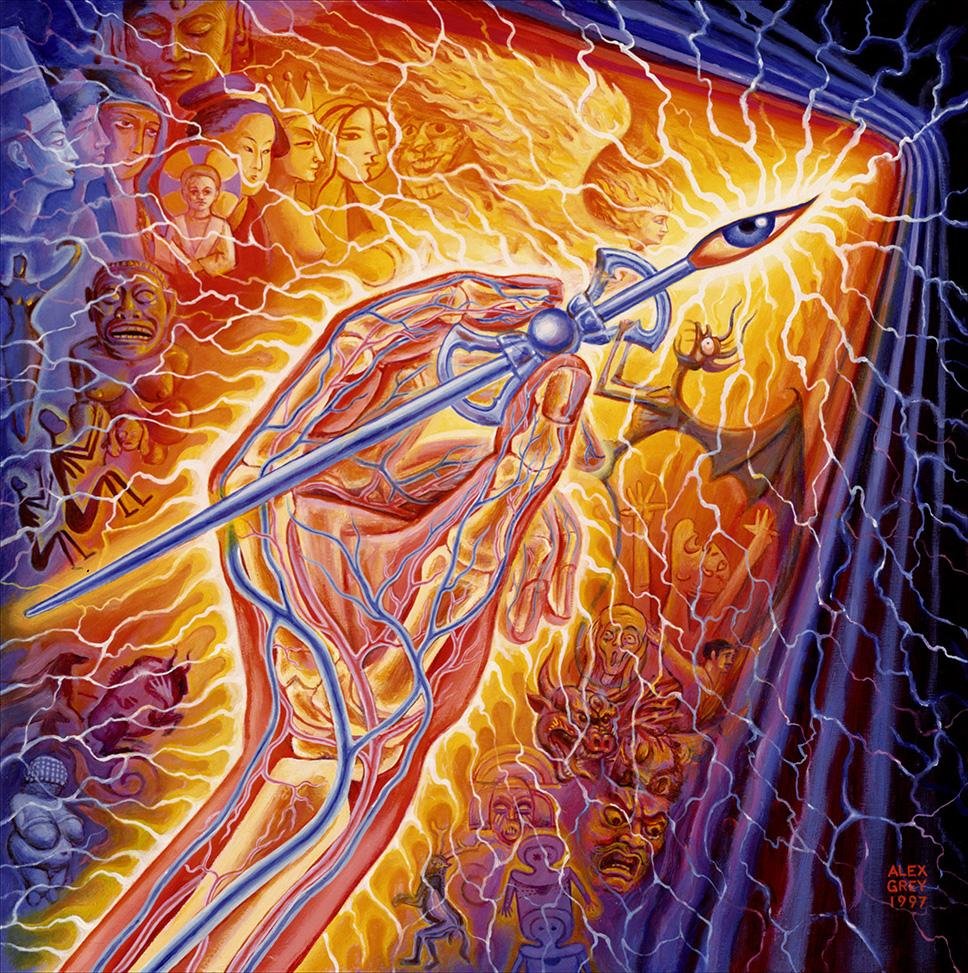 Artist Hand painting By Alex Grey